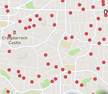 Map of homes for sale near Craigdarroch Castle - Victoria, BC