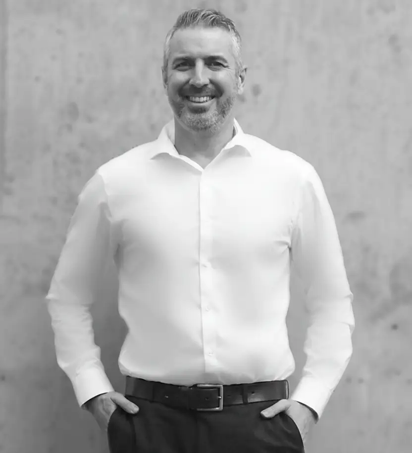 Black and white photo of Realtor Bil Greene