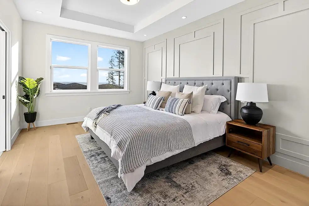 Primary Bedroom staged for sale